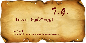 Tiszai Gyöngyi névjegykártya